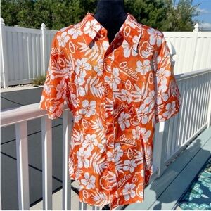 Baltimore Orioles O's Baseball Hawaiian Button Down Shirt Medium